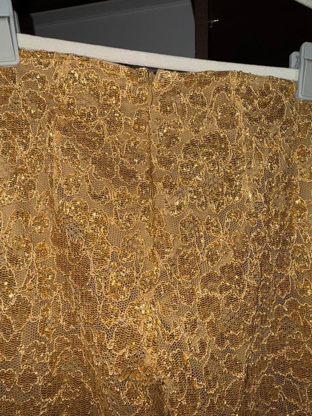 Insane Vintage Betsey Johnson Gold Lace with Shimmer Thread Flare Pants - Picture 6 of 6